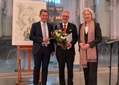 Deeg, Triegel, Obergfell Zu sehen sind Prof. Dr. Alexander Deeg, Dr. Michael Triegel, Prof. Dr. Eva Inés Obergfell