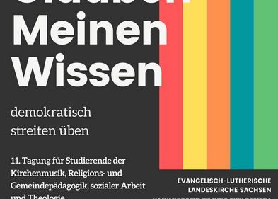 Plakat zur Tagung: Glauben Meinen Wissen vom 11.–13.05. in Dresden.