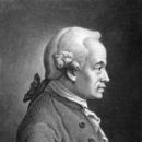 schwarz weißes Foto mit Portrait von Kant
