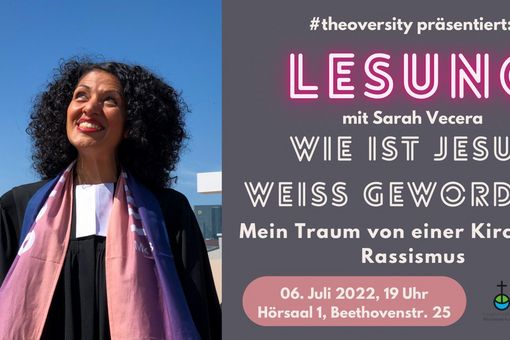 Einladung zum Vortrag von Sarah Vecera mit Bild, Foto: Theoversity. 